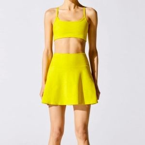 Nwt Beyond Yoga spacedye tie breaker carbon38 lemon tennis skirt S